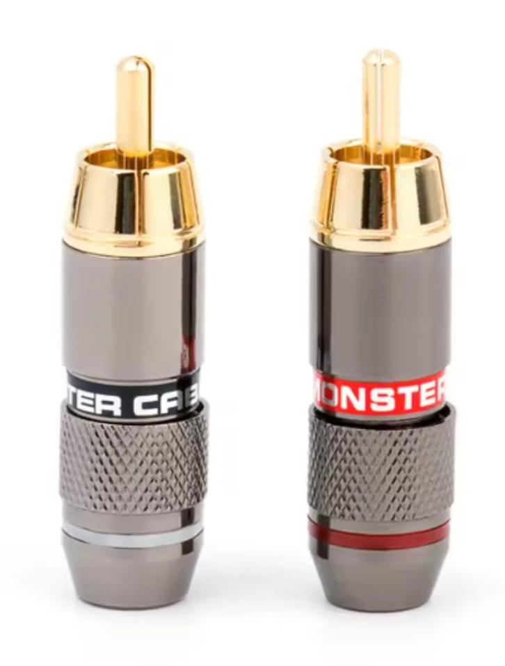 24 x Monster audio cable RCA plug  verguld 6€/2stuks nieuw, Audio, Tv en Foto, Audiokabels en Televisiekabels, Nieuw, Interlink-kabel