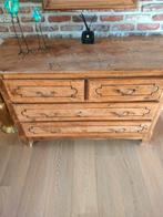 Massief eiken commode + bijbehorende spiegel, Huis en Inrichting, Kasten | Ladekasten, Ophalen, Gebruikt