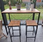 Bartafel met 2 stoelen, Huis en Inrichting, Tafels | Statafels, Ophalen, Zo goed als nieuw