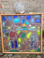 grote glas in lood lichtbak, Antiek en Kunst, Ophalen