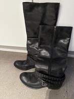 Zwarte leder laarzen, Ophalen of Verzenden, Hoge laarzen, Zo goed als nieuw, Zwart