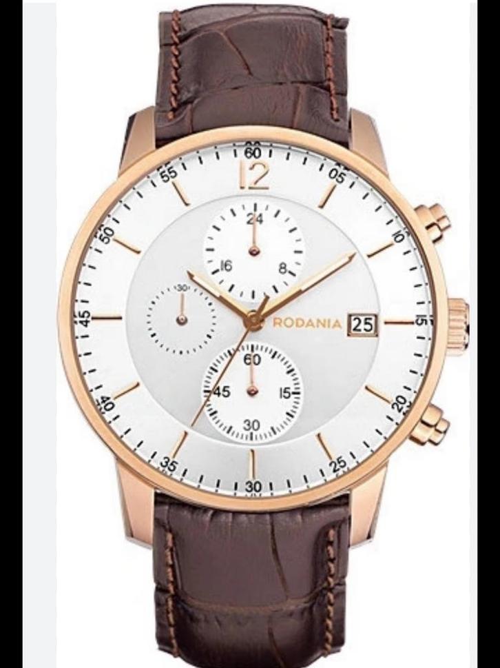 Rodania Horloge - Nieuw in de doos, Handtassen en Accessoires, Horloges | Heren, Nieuw, Polshorloge, Overige merken, Staal, Leer