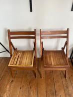 Lot de 2 chaises pliable en bois, Twee, Gebruikt, Bruin, Hout