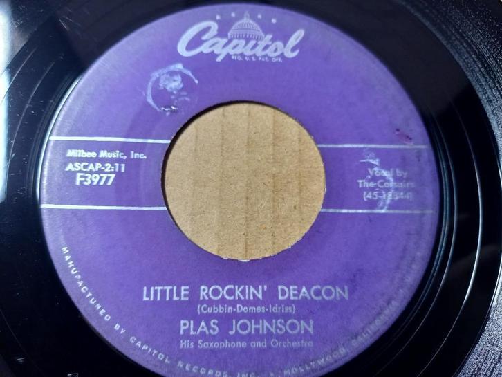 Plas Johnson ‎– Little Rockin' Deacon / Dinah '7, Cd's en Dvd's, Vinyl Singles, Zo goed als nieuw, Single, Jazz en Blues, 7 inch