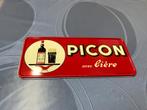 Panneau publicitaire Picon avec bière+-1960, Enlèvement ou Envoi, Comme neuf, Panneau publicitaire