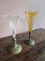 Franse Baccarat Dore bronzen  kristal vaasjes, Antiek en Kunst, Ophalen of Verzenden