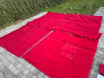 Markt paraplu stoffen zeilen +  plastic zeil, Caravans en Kamperen, Ophalen, Zo goed als nieuw