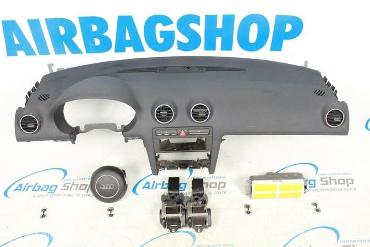 Airbag kit - Tableau de bord bleu Audi A3 8P (2005-2012), Auto-onderdelen, Dashboard en Schakelaars, Gebruikt, Ophalen of Verzenden