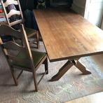 Vol eiken tafel en stoelen, Huis en Inrichting, Ophalen, Gebruikt