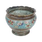 Vase en Bronze et Cloisonné de Chine - Élégance Exotique, Bronze, Enlèvement ou Envoi