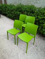 Set van 8 stapelbare design stoelen - lichtgroen, Maison & Meubles, Chaises, Comme neuf, Synthétique, Design, Enlèvement