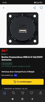 Berker Contactdoos USB A + C 3a/230V antraciet, Ophalen of Verzenden, Gebruikt, Stopcontact
