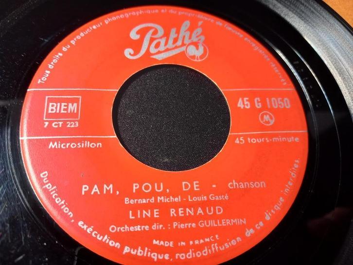 Line Renaud ‎– Pam, Pou, Dé / Monsieur Tout L'Monde '7, Cd's en Dvd's, Vinyl Singles, Zo goed als nieuw, Single, Pop, 7 inch, Ophalen of Verzenden