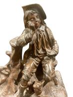 Bronze "Jeune Homme au Repos avec Son Chien" du 19ème siècle, Bronze, Enlèvement ou Envoi