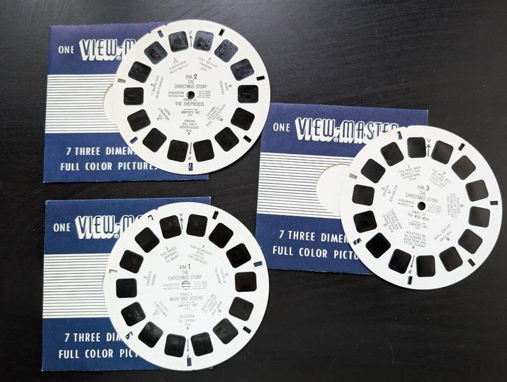 Reels View-Master Het kerstverhaal XM-1,2,3 (1948), Antiek en Kunst, Antiek | Speelgoed, Ophalen of Verzenden
