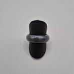 Bague en jadéite naturelle type A, Pierre ou Minéral, Gris, Comme neuf, Avec pierre précieuse