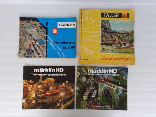 Marklin / Faller: Lot van 4 boeken / folders baanontwerpen, Hobby en Vrije tijd, Modeltreinen | H0, Gebruikt, Boek, Tijdschrift of Catalogus