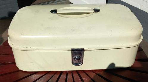 Vintage Broodtrommel IJzer 16 x 24 x 45cm Wit, Huis en Inrichting, Woonaccessoires | Overige, Gebruikt, Ophalen of Verzenden
