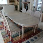 Ovalen tafel + bijhorende stoelen te koop., Huis en Inrichting, Ophalen, Zo goed als nieuw