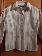 Katoenen bloes met driekwart mouw en decoratieve stiksels, Kleding | Dames, Blouses en Tunieken, Maat 38/40 (M), Wit, Ophalen of Verzenden