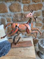 Gerecycleerd ijzeren paard en golfer, Collections, Statues & Figurines, Enlèvement, Comme neuf