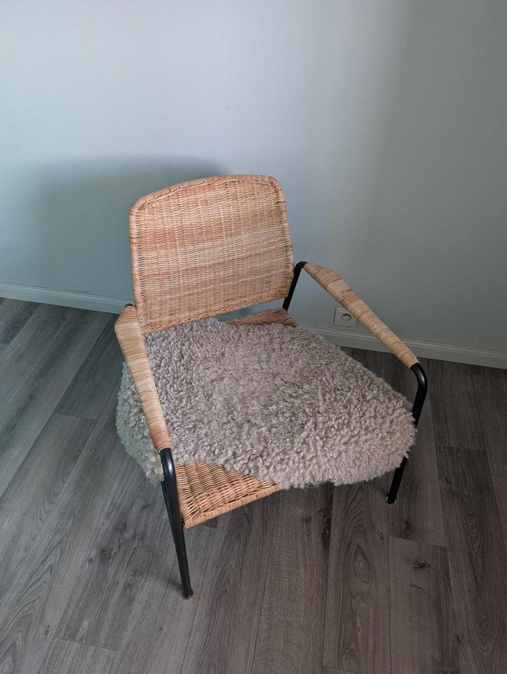 Rieten Fauteuil (Ikea ULRIKSBERG), Huis en Inrichting, Fauteuils, Gebruikt, Riet of Rotan, 50 tot 75 cm, 75 tot 100 cm, Ophalen