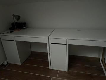 Deux bureaux ikea blanc, 105x50 cm, Enlèvement, Comme neuf, Bureau