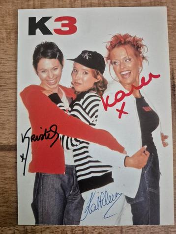 Nieuwe fotokaart originele K3 met echte handtekeningen beschikbaar voor biedingen