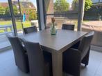 Tafel krea 8 personen, Huis en Inrichting, Ophalen, Zo goed als nieuw, Vijf personen of meer, Vierkant