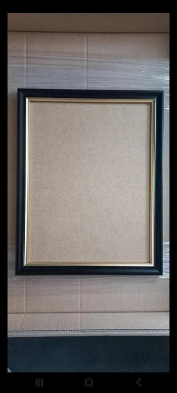 Kader 35 x 40 cm zwart met gouden schelp inclusief artglass, Huis en Inrichting, Woonaccessoires | Lijsten, Minder dan 50 cm, Nieuw