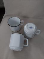 3 tasses blanches et noires Porcelaine Germany, Maison & Meubles, Enlèvement, Comme neuf, Porcelaine, Tasse(s) et/ou soucoupe(s)