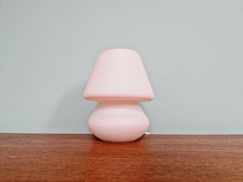 Lampe champignon en verre satiné rose pâle, années 80, Maison & Meubles, Accessoires pour la Maison | Autre, Comme neuf, Enlèvement ou Envoi