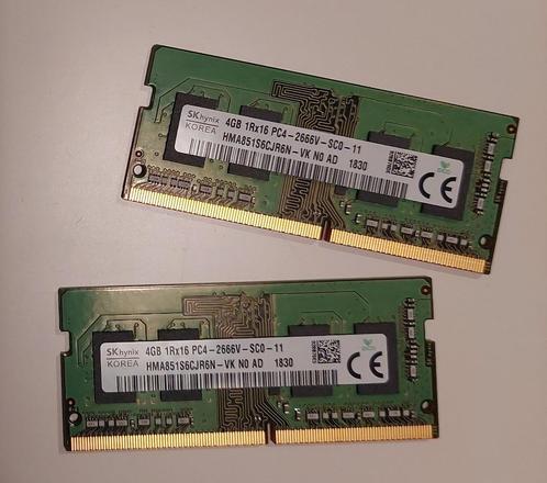 8GB kit DDR4 laptop geheugen, Informatique & Logiciels, Mémoire RAM, Utilisé, Laptop, 8 GB, DDR4, Enlèvement