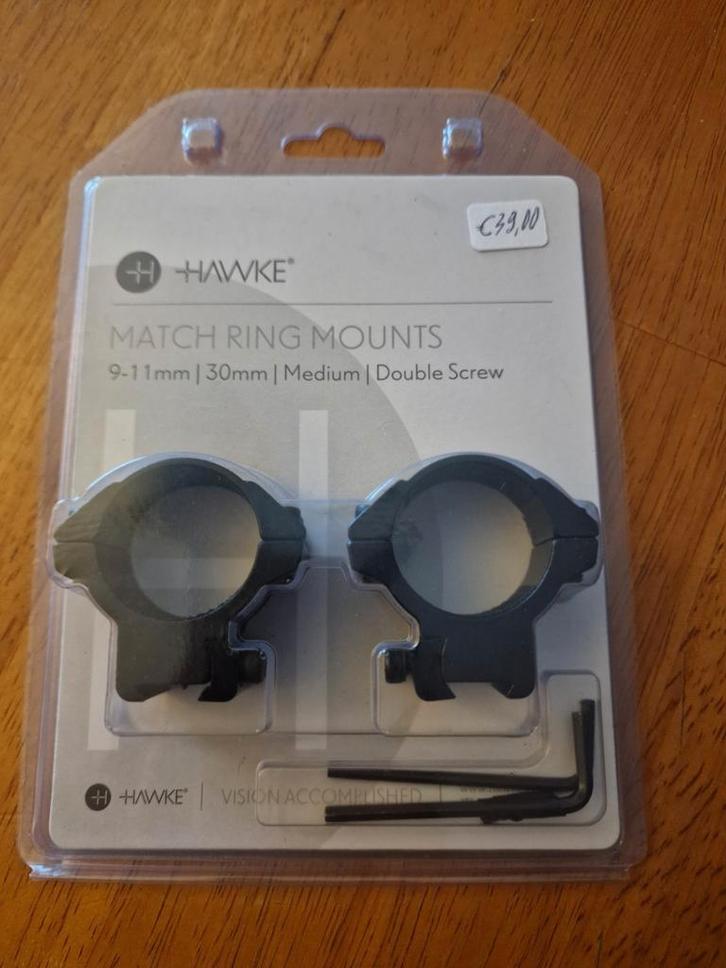 Hawke Match ring mounts montageringen, Sport en Fitness, Schietsport-accessoires, Zo goed als nieuw, Ophalen of Verzenden