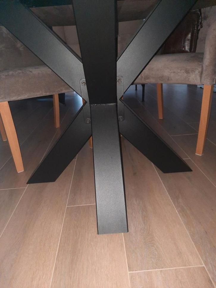 Ronde eettafel en 4 Landelijke stoelen, Maison & Meubles, Salles à manger complètes, Enlèvement