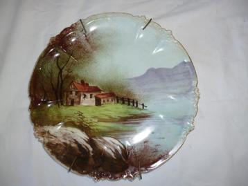 Très ancienne assiette en porcelaine GOA France paysage, Enlèvement ou Envoi