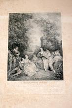 Gravure „Galant Conversation” - Jacques Philipe Le Bas 1743, Ophalen of Verzenden