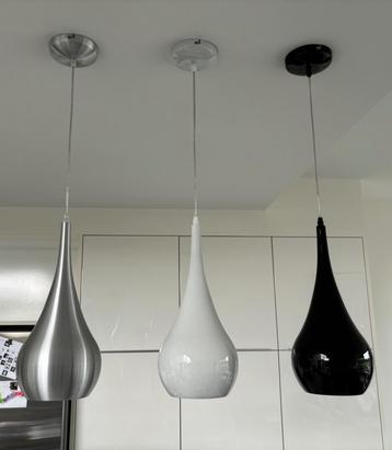 Zoxx metalen hanglampen druppel zwart / grijs / wit