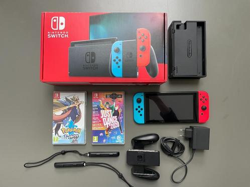 Nintento switch, Games en Spelcomputers, Spelcomputers | Nintendo Switch, Zo goed als nieuw, Met 3 controllers of meer, Met games