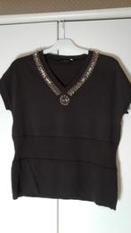 Bruine blouse met broderie en gouden kraaltjes Sixth Sense, Kleding | Dames, Ophalen of Verzenden, Zo goed als nieuw