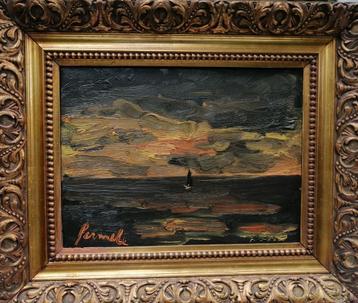 Constant Permeke '' Avondop zee '' olieverf op paneel beschikbaar voor biedingen