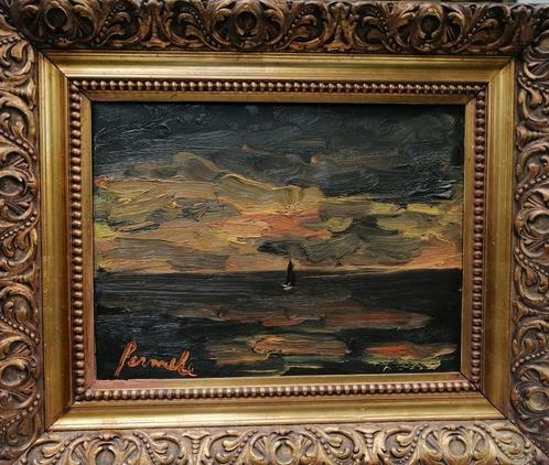 Constant Permeke '' Avondop zee '' olieverf op paneel, Antiek en Kunst, Kunst | Schilderijen | Klassiek, Verzenden