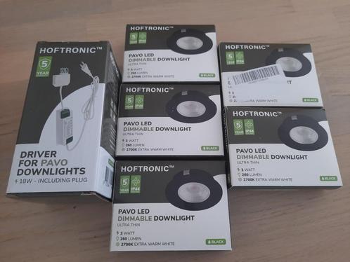 Dimbare LED inbouwspots PAVO zwart, Huis en Inrichting, Lampen | Spots, Nieuw, Plafondspot of Wandspot, Metaal of Aluminium, Led