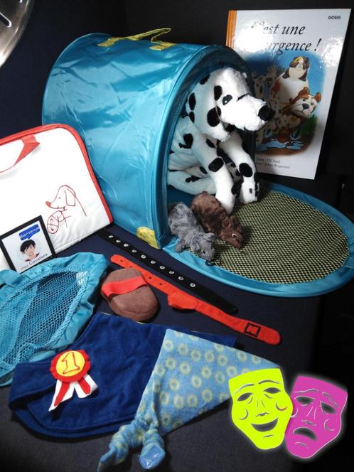 Set met uitrusting voor diergeneeskundige verzorging met knu, Kinderen en Baby's, Speelgoed | Knuffels en Pluche, Zo goed als nieuw