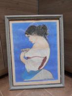 Schilderij in kader met glas - ChanteBrise 1960, Antiek en Kunst, Ophalen