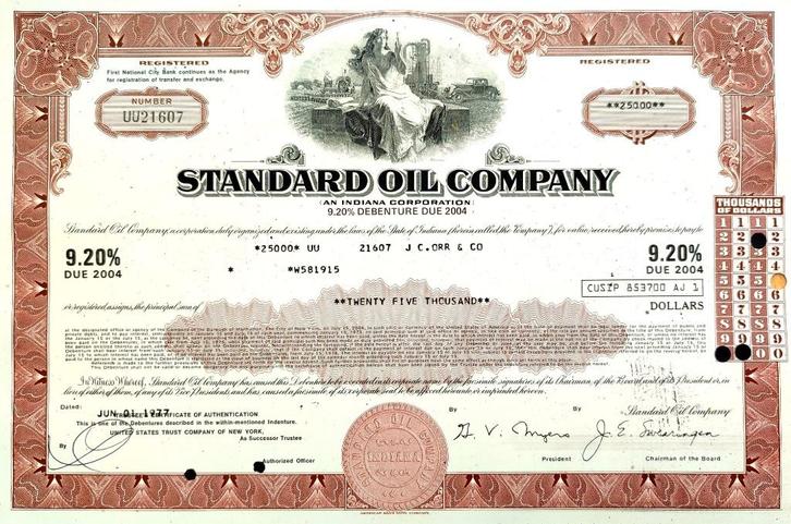 The Standard Oil Company 1977, Postzegels en Munten, Aandelen en Waardepapieren, Obligatie of Lening, 1970 tot heden, Ophalen of Verzenden
