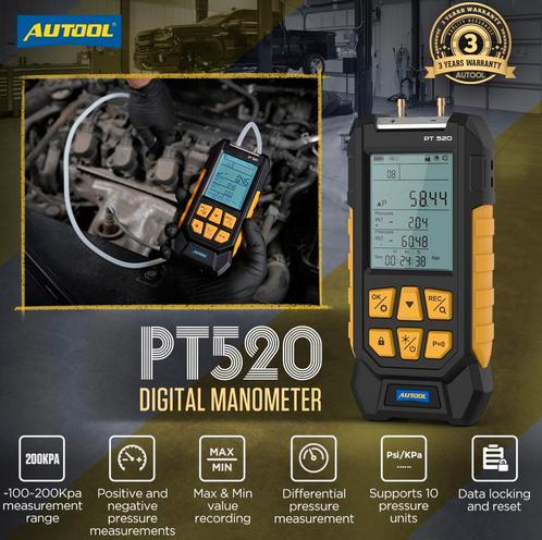 Manomètre numérique AUTOOL PT520 Manomètre différentiel, Autos : Divers, Outils de voiture, Enlèvement ou Envoi