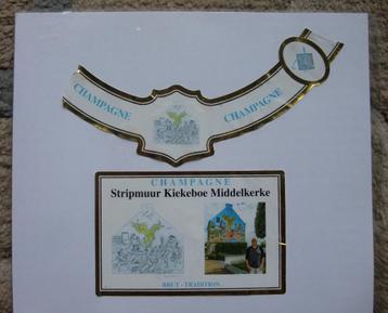 Hennequin Champagne etiket - Stripmuur Kiekeboe Middelkerke beschikbaar voor biedingen