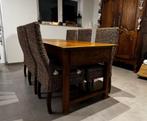 Table salle à manger en chêne + 6 chaises en rotin, Maison & Meubles, Salles à manger complètes, Enlèvement, Comme neuf, Chêne et Rotin