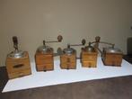 5 antieke koffiemolens oude koffiemolen in hout vintage, Antiek en Kunst, Ophalen